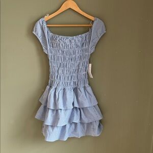 Blue Gingham Mini Dress